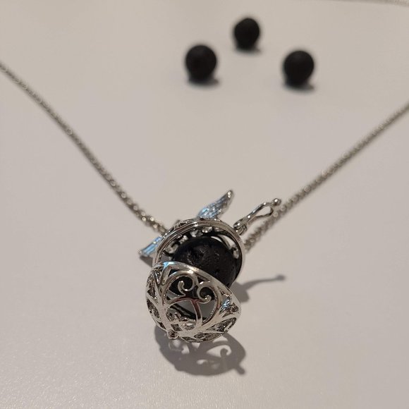 Long Volcanic/Lava Stone Diffuser Necklace - Picture 8 of 9